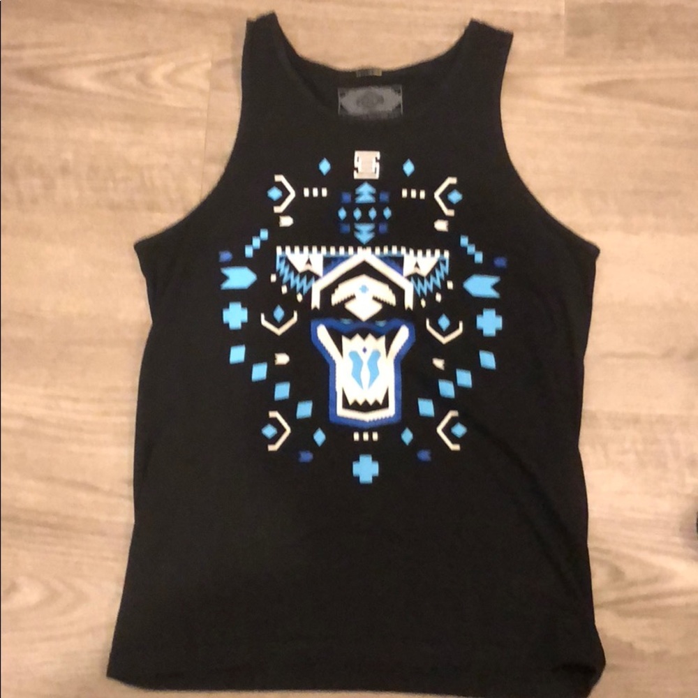 Aztec bear black tank top